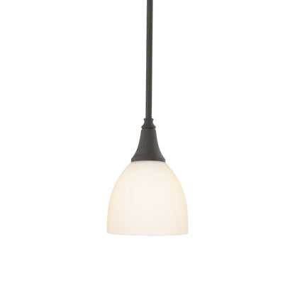 Trumpet Mini Pendant Light in Dark Smoke/Opal Glass.
