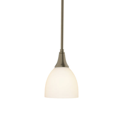 Trumpet Mini Pendant Light in Soft Gold/Opal Glass.