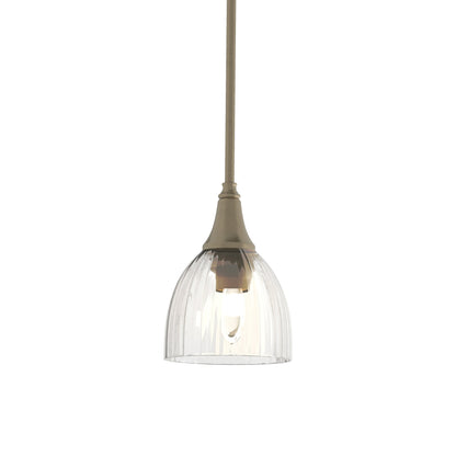 Trumpet Mini Pendant Light in Soft Gold/Water Glass.