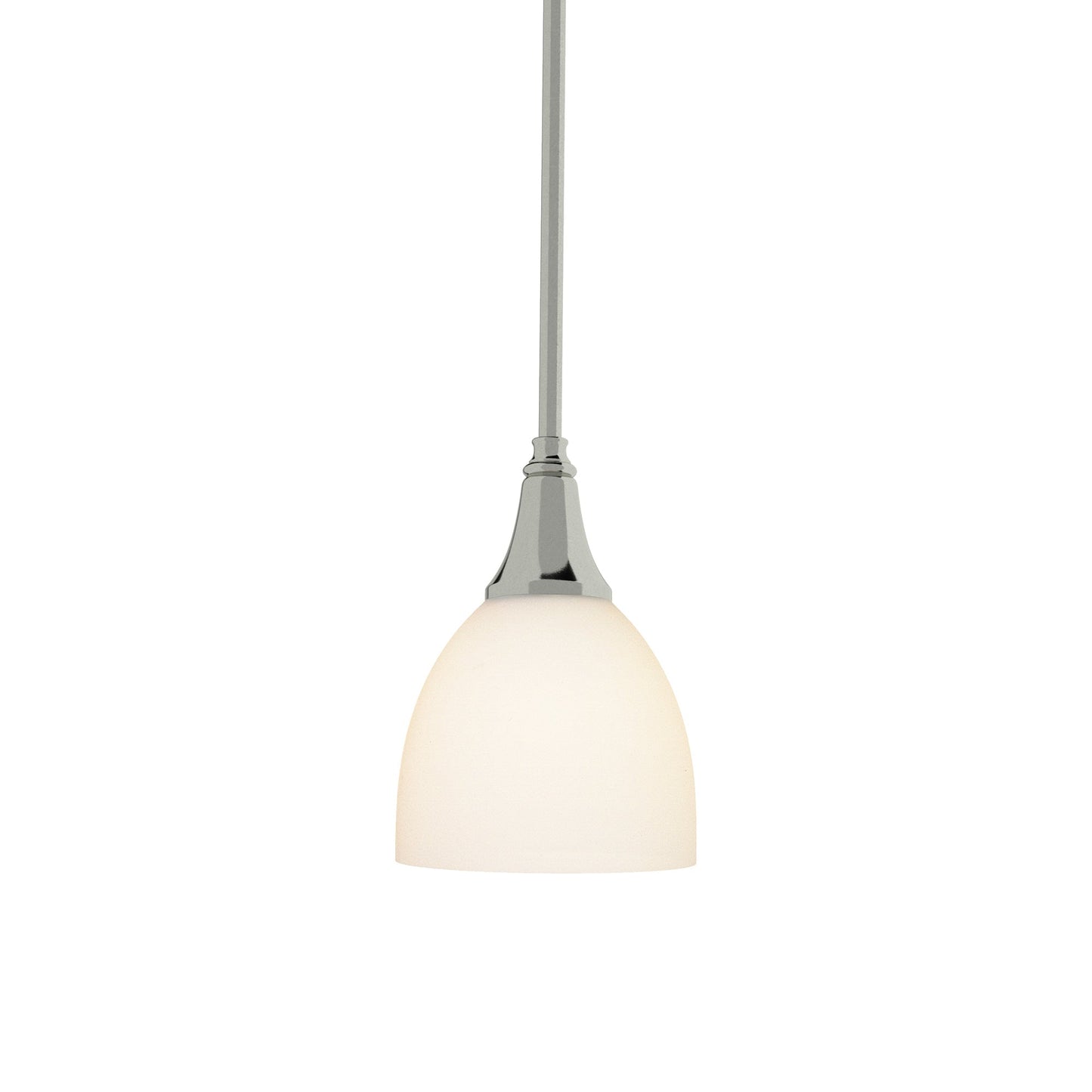 Trumpet Mini Pendant Light in Sterling/Opal Glass.