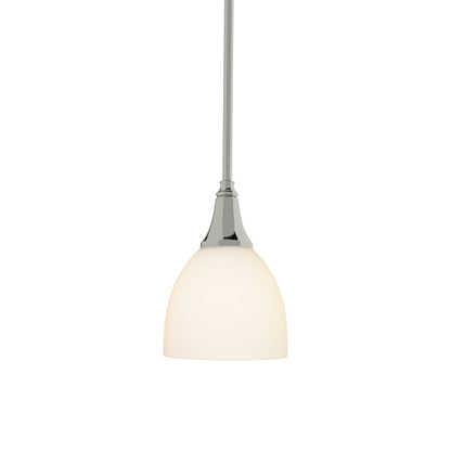 Trumpet Mini Pendant Light in Sterling/Opal Glass.