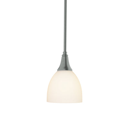 Trumpet Mini Pendant Light in Vintage Platinum/Opal Glass.