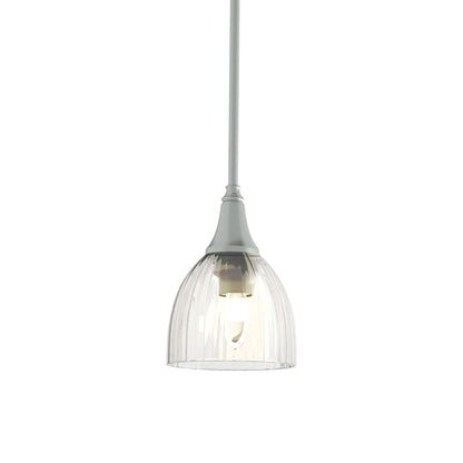 Trumpet Mini Pendant Light in Vintage Platinum/Water Glass.