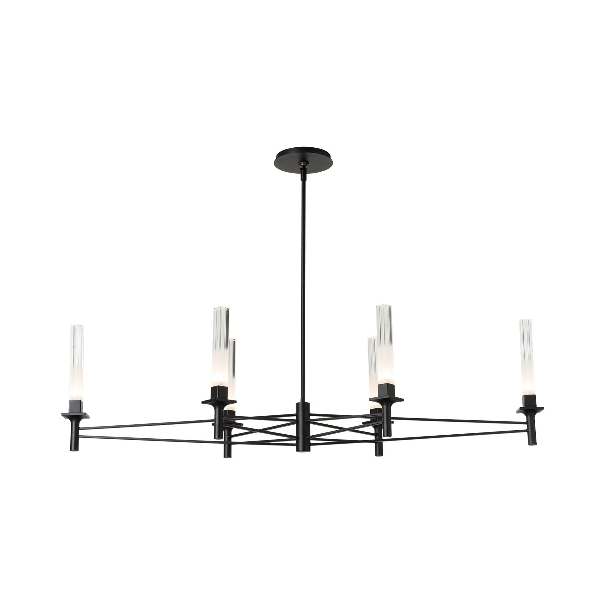 Truss Linear Chandelier in Black.