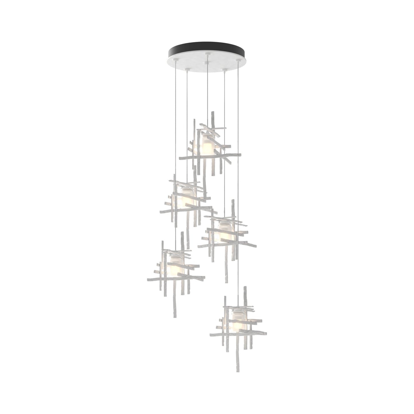 Tura Multi Light Pendant Light in White/Frosted Glass (Standard/5-Light).