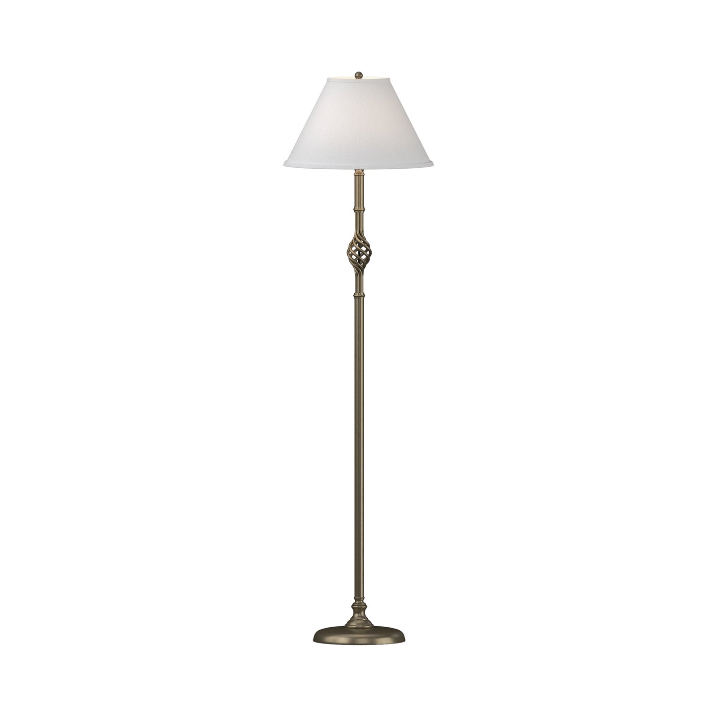 Twist Basket Floor Lamp in Soft Gold.