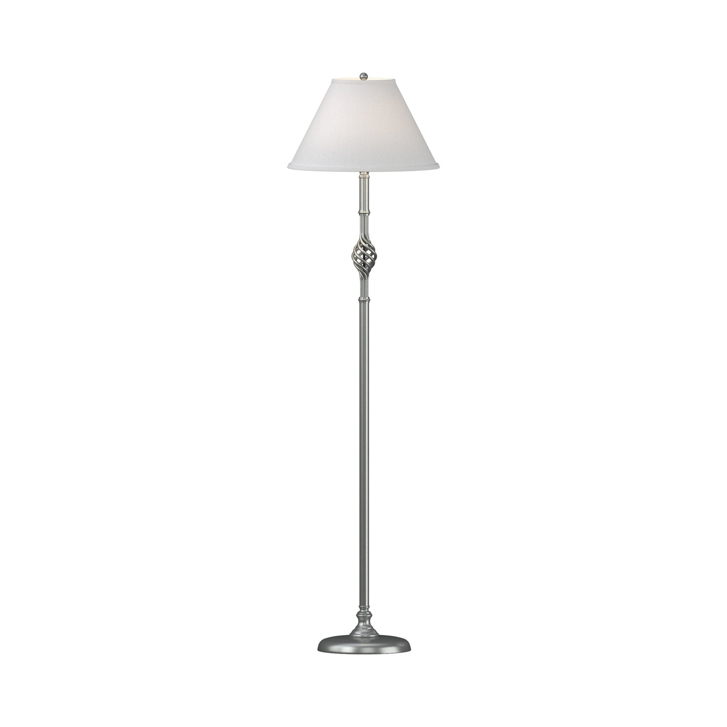 Twist Basket Floor Lamp in Vintage Platinum.