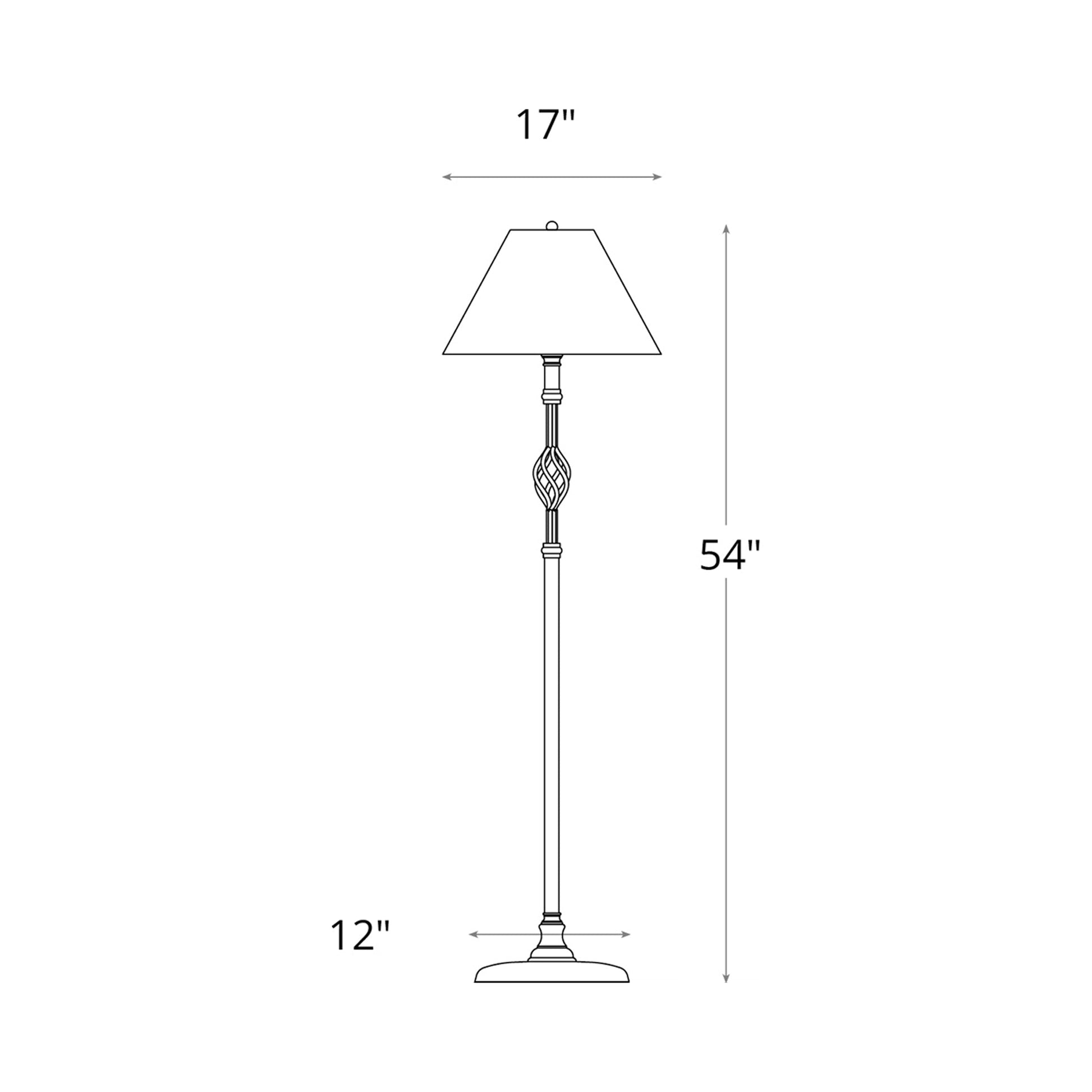 Twist Basket Floor Lamp - line drawing.