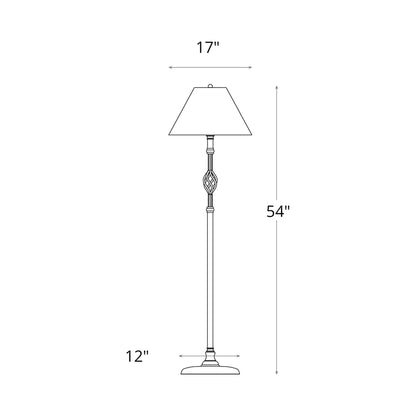 Twist Basket Floor Lamp - line drawing.