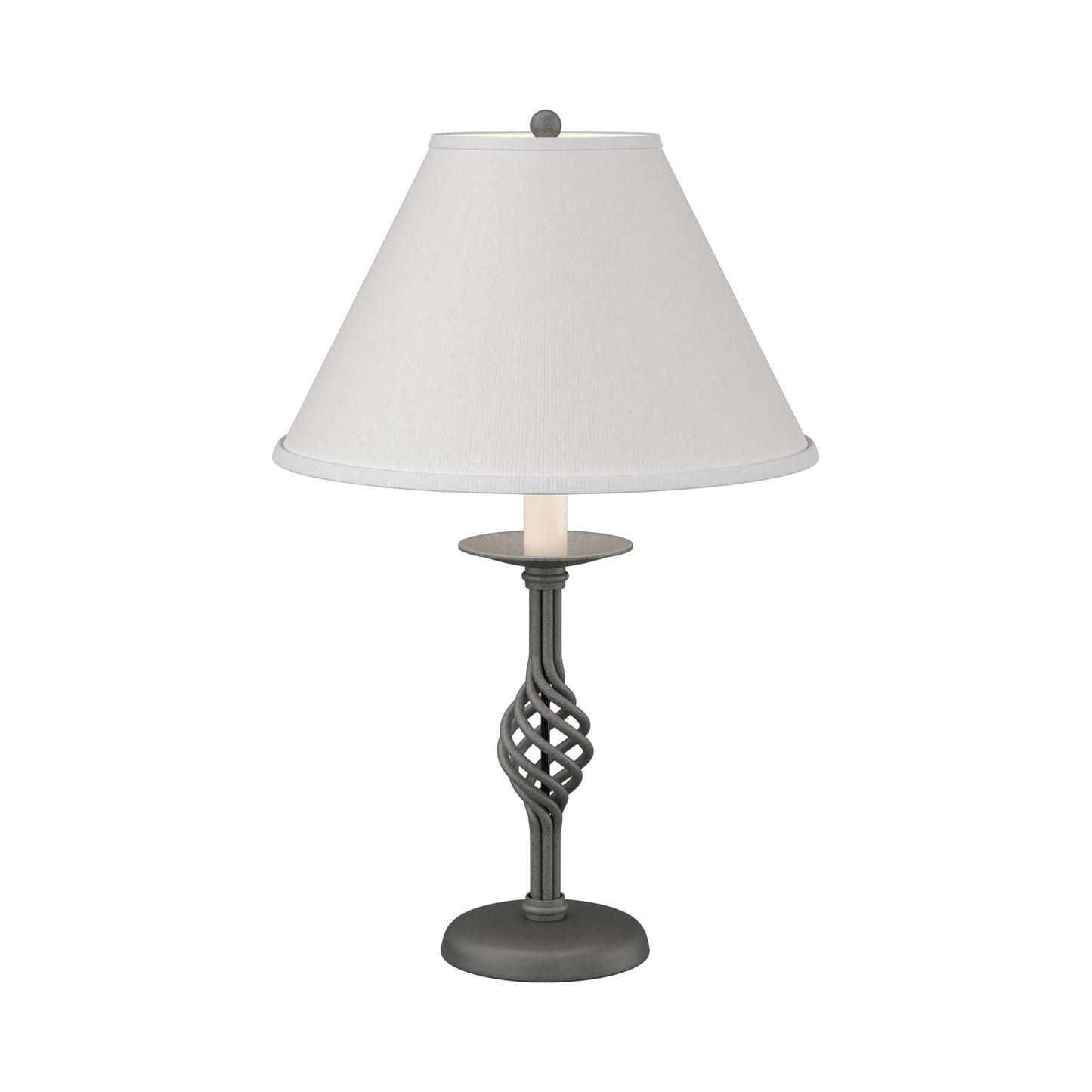 Twist Basket Table Lamp in Natural Iron.
