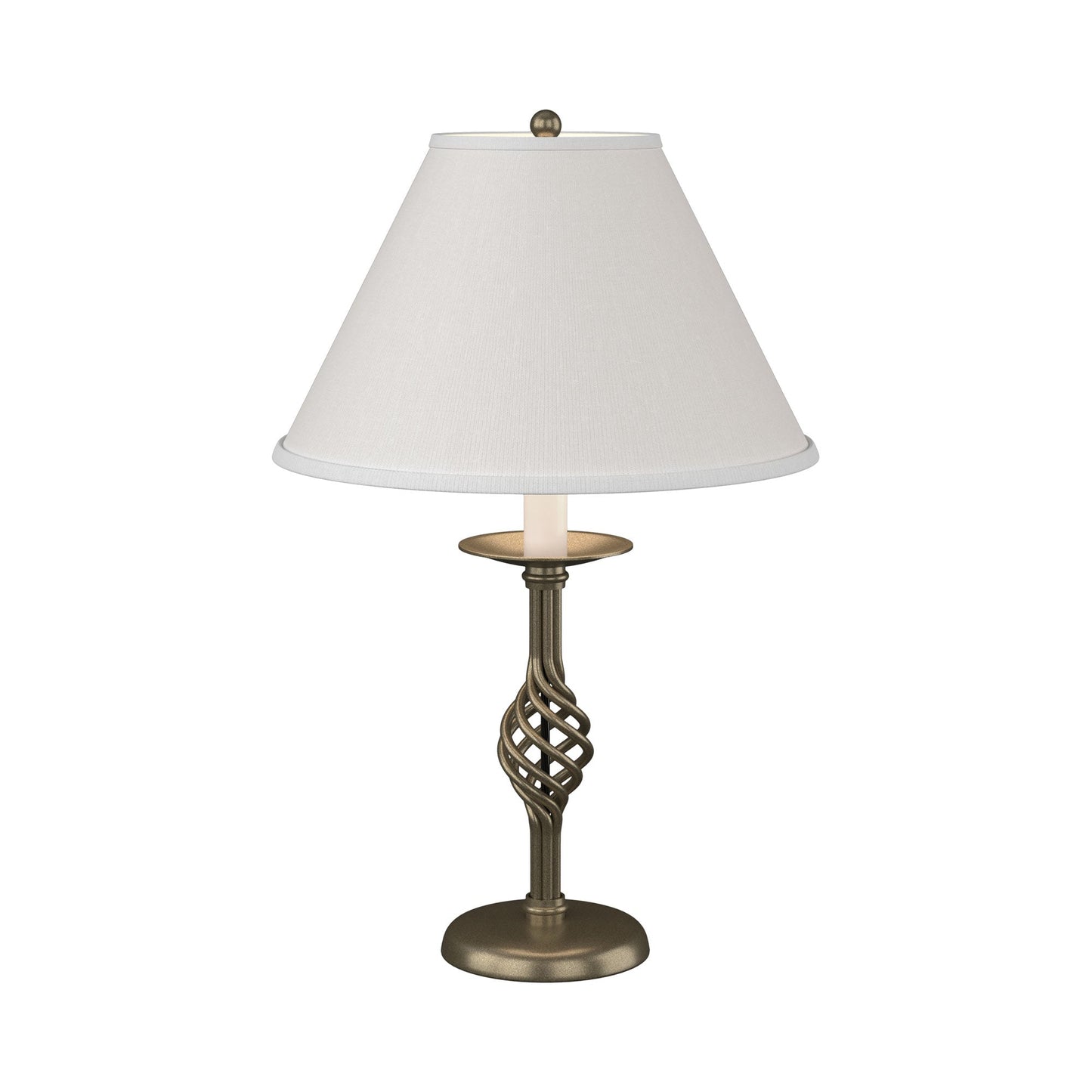 Twist Basket Table Lamp in Soft Gold.