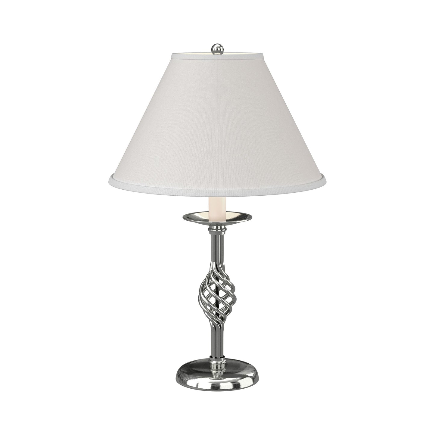 Twist Basket Table Lamp in Sterling.