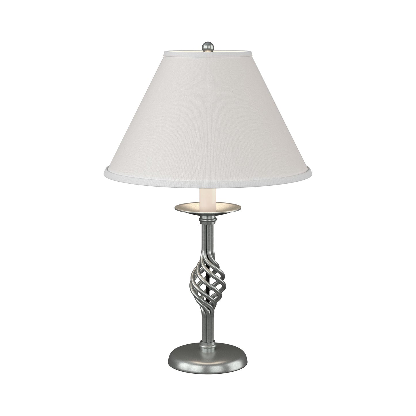 Twist Basket Table Lamp in Vintage Platinum.