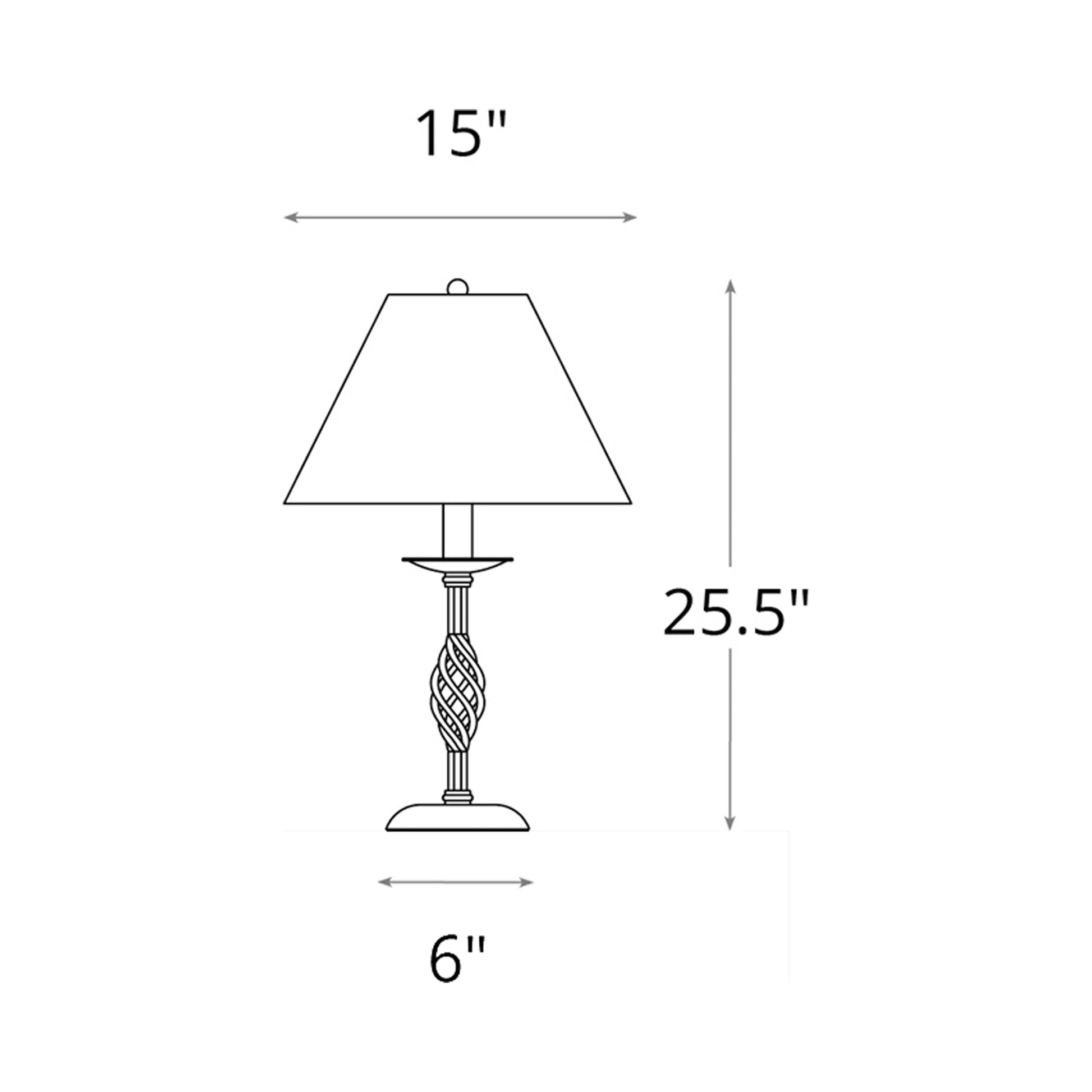 Twist Basket Table Lamp - line drawing.
