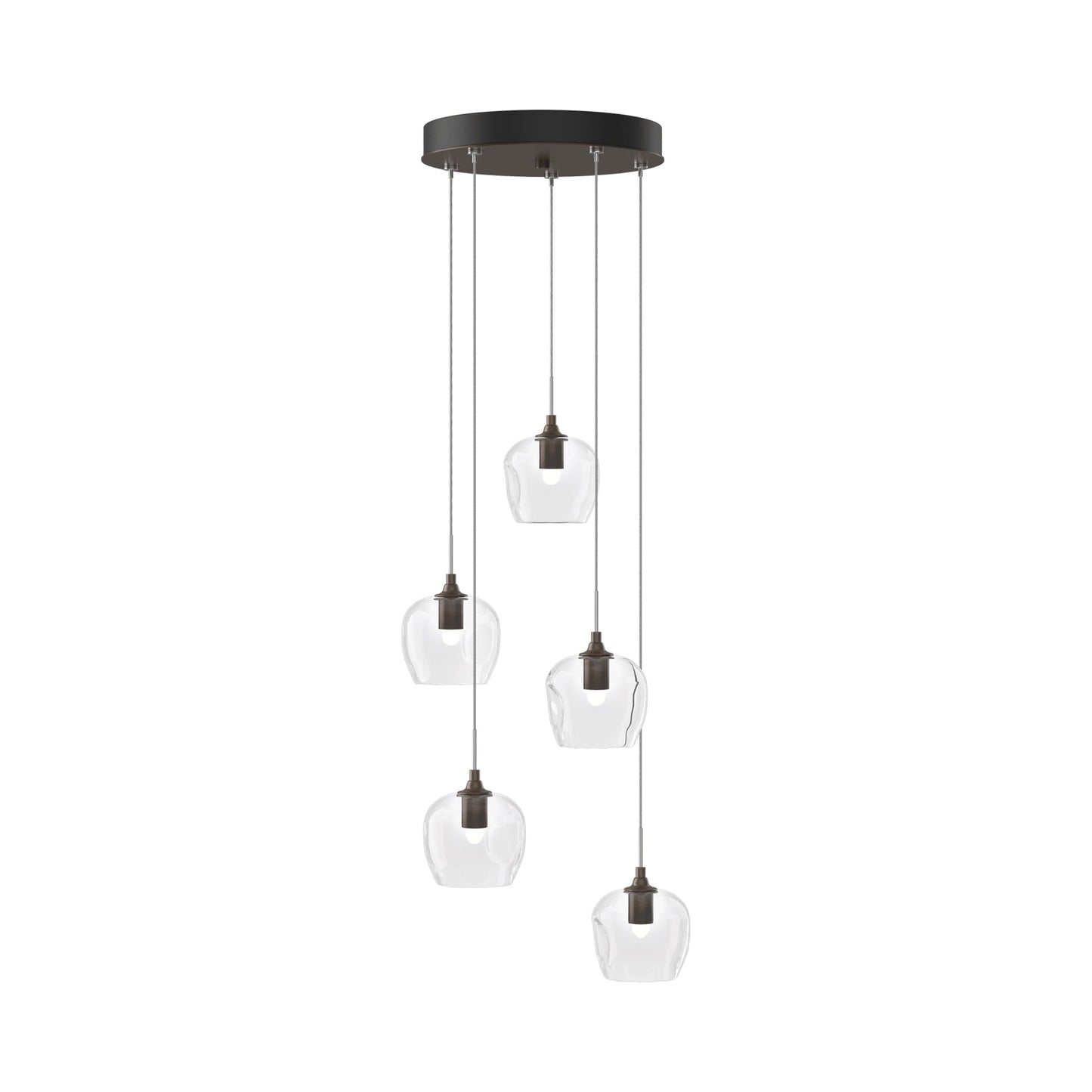 Ume 5-Light Pendant Light in Bronze (Clear Glass/Standard).