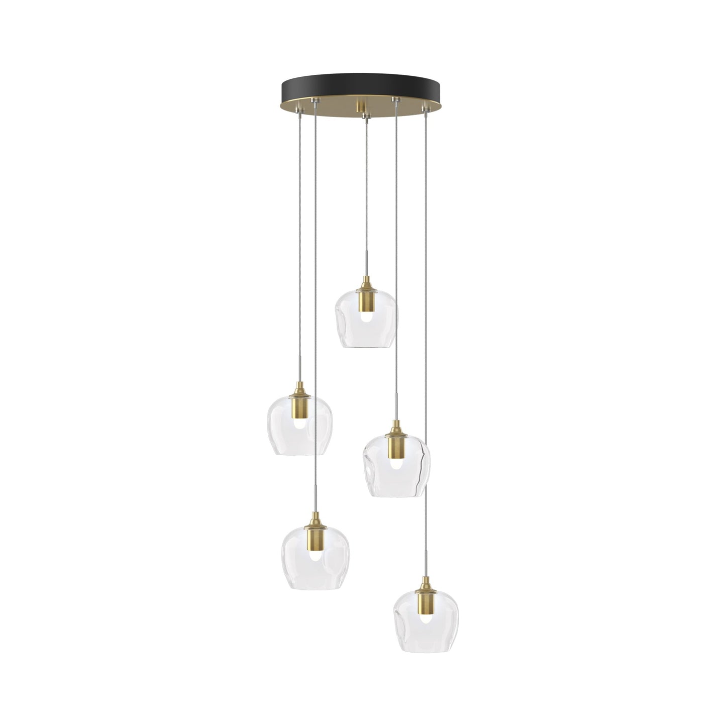 Ume 5-Light Pendant Light in Modern Brass (Clear Glass/Standard).