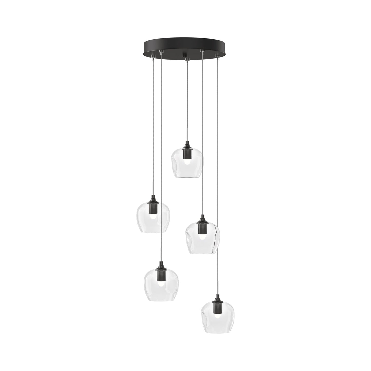 Ume 5-Light Pendant Light in Oil Rubbed Bronze (Clear Glass/Standard).