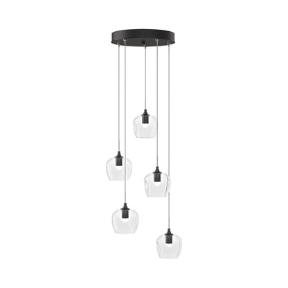 Ume 5-Light Pendant Light in Oil Rubbed Bronze (Clear Glass/Standard).