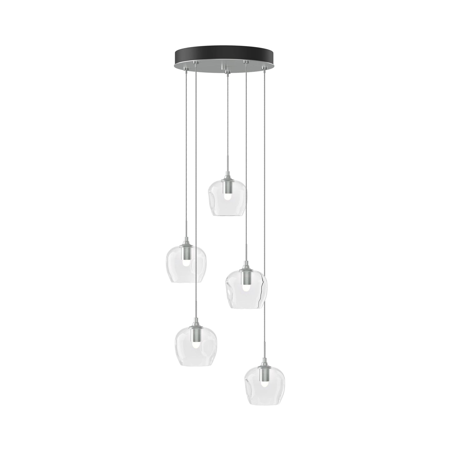 Ume 5-Light Pendant Light in Vintage Platinum (Clear Glass/Standard).