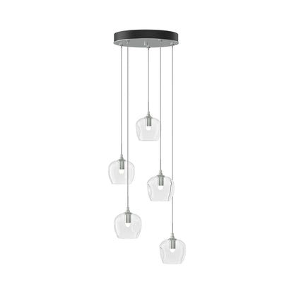 Ume 5-Light Pendant Light in Vintage Platinum (Clear Glass/Standard).