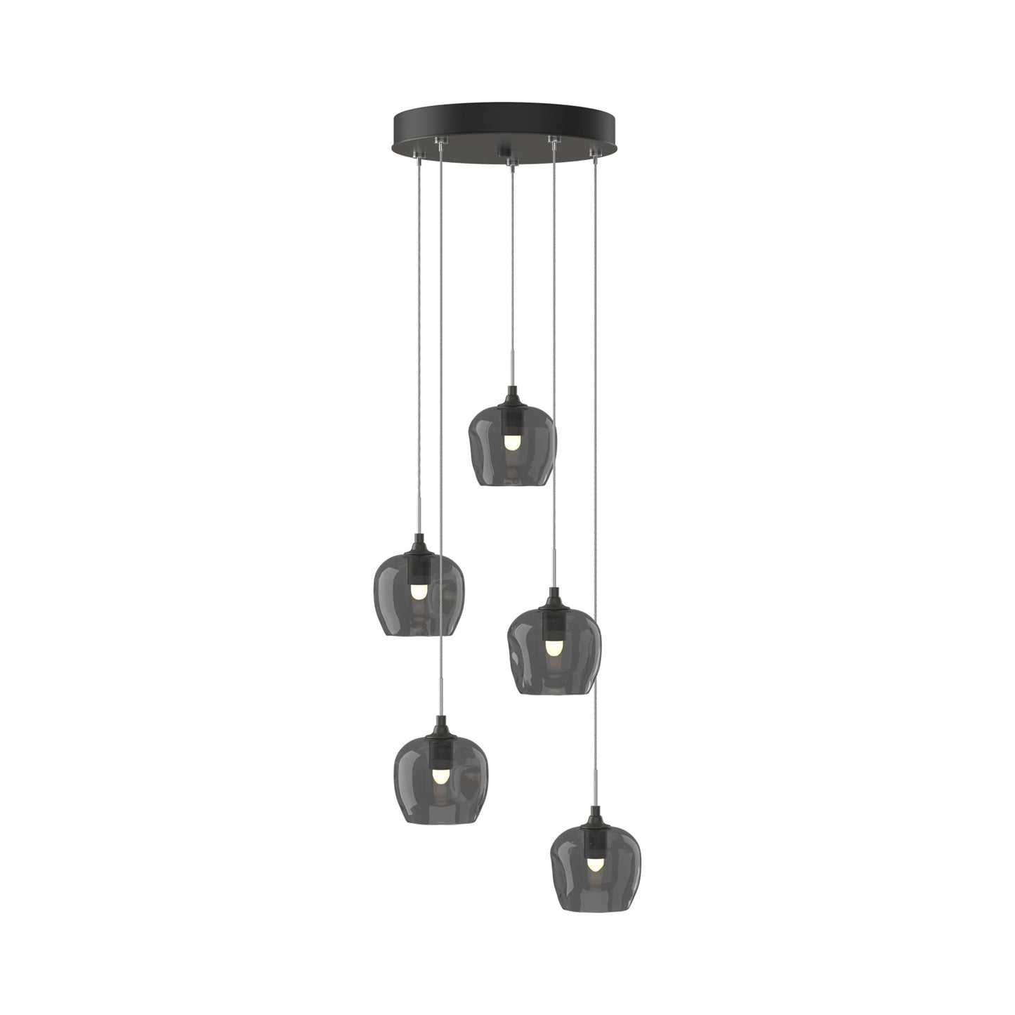 Ume 5-Light Pendant Light in Dark Smoke (Cool Grey Glass/Standard).