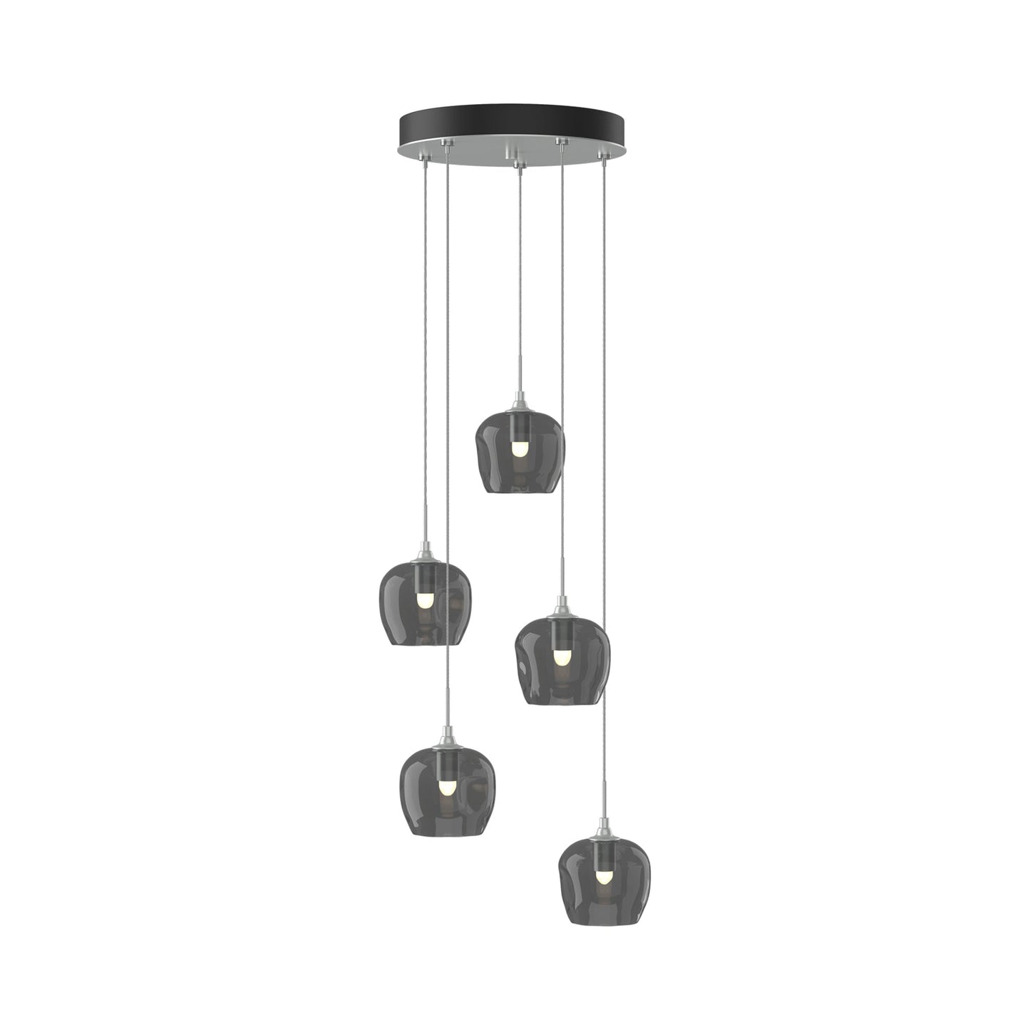 Ume 5-Light Pendant Light in Vintage Platinum (Cool Grey Glass/Standard).