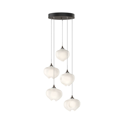 Ume 5-Light Pendant Light in Bronze (Frosted Glass/Standard).