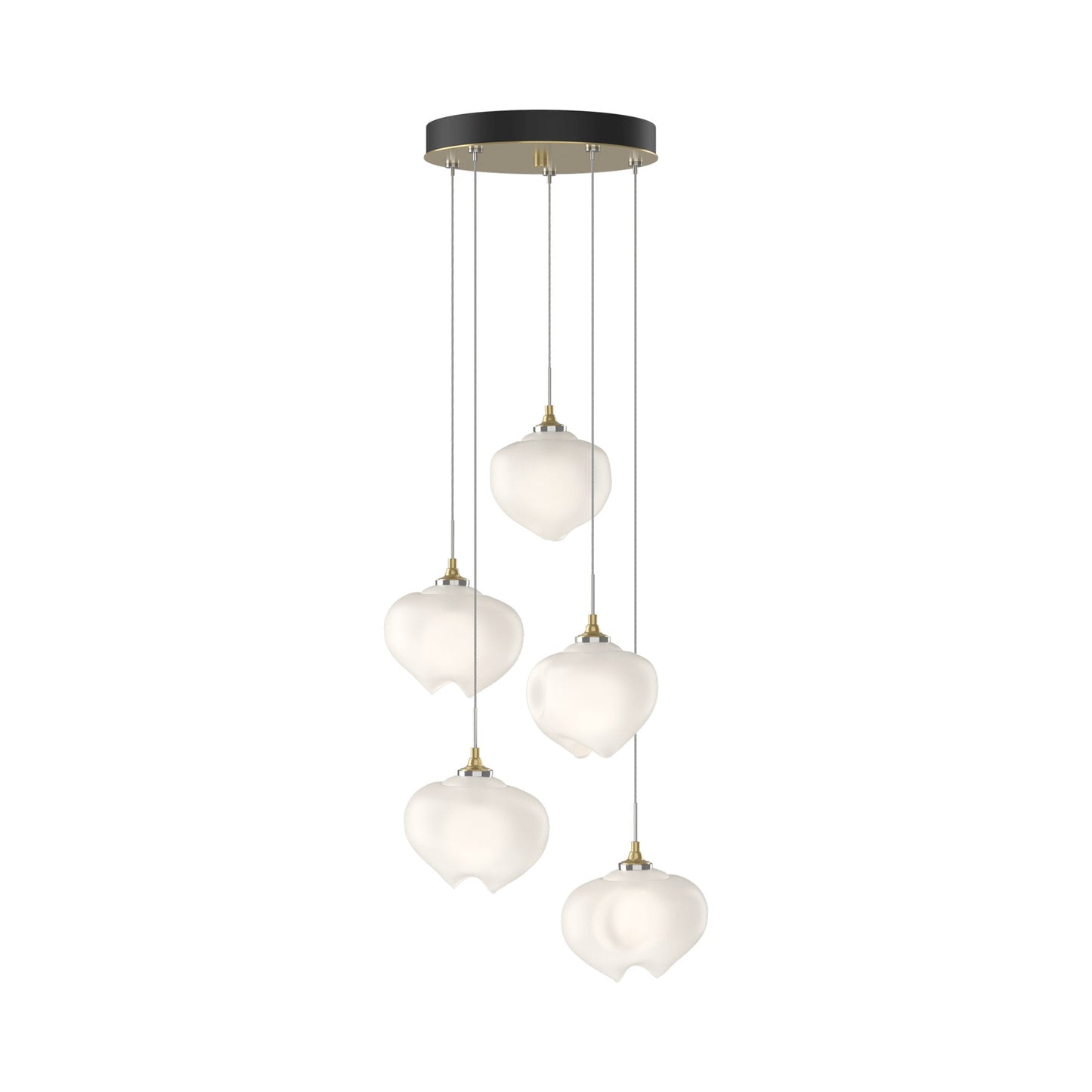 Ume 5-Light Pendant Light in Modern Brass (Frosted Glass/Standard).