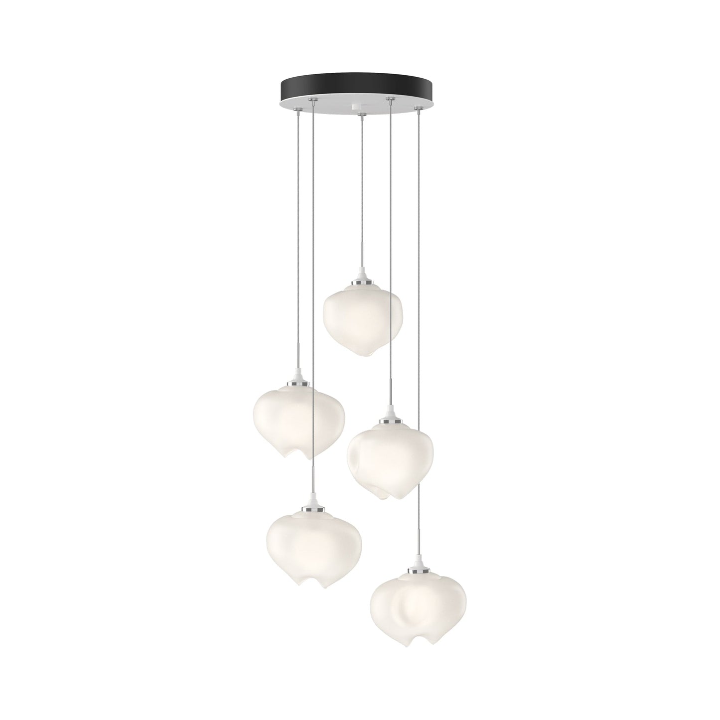 Ume 5-Light Pendant Light in White (Frosted Glass/Standard).