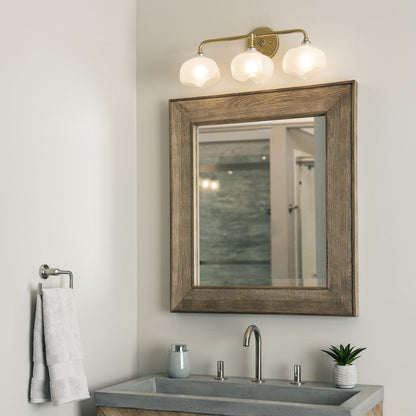 Ume Bath Vanity Light in bathroom.