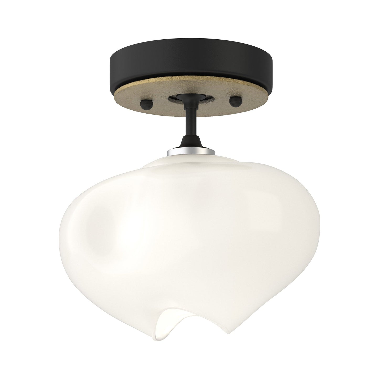 Ume Semi Flush Mount Ceiling Light in Black/Modern Brass.