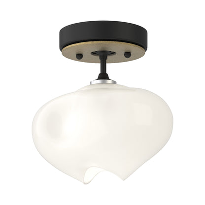 Ume Semi Flush Mount Ceiling Light in Black/Modern Brass.