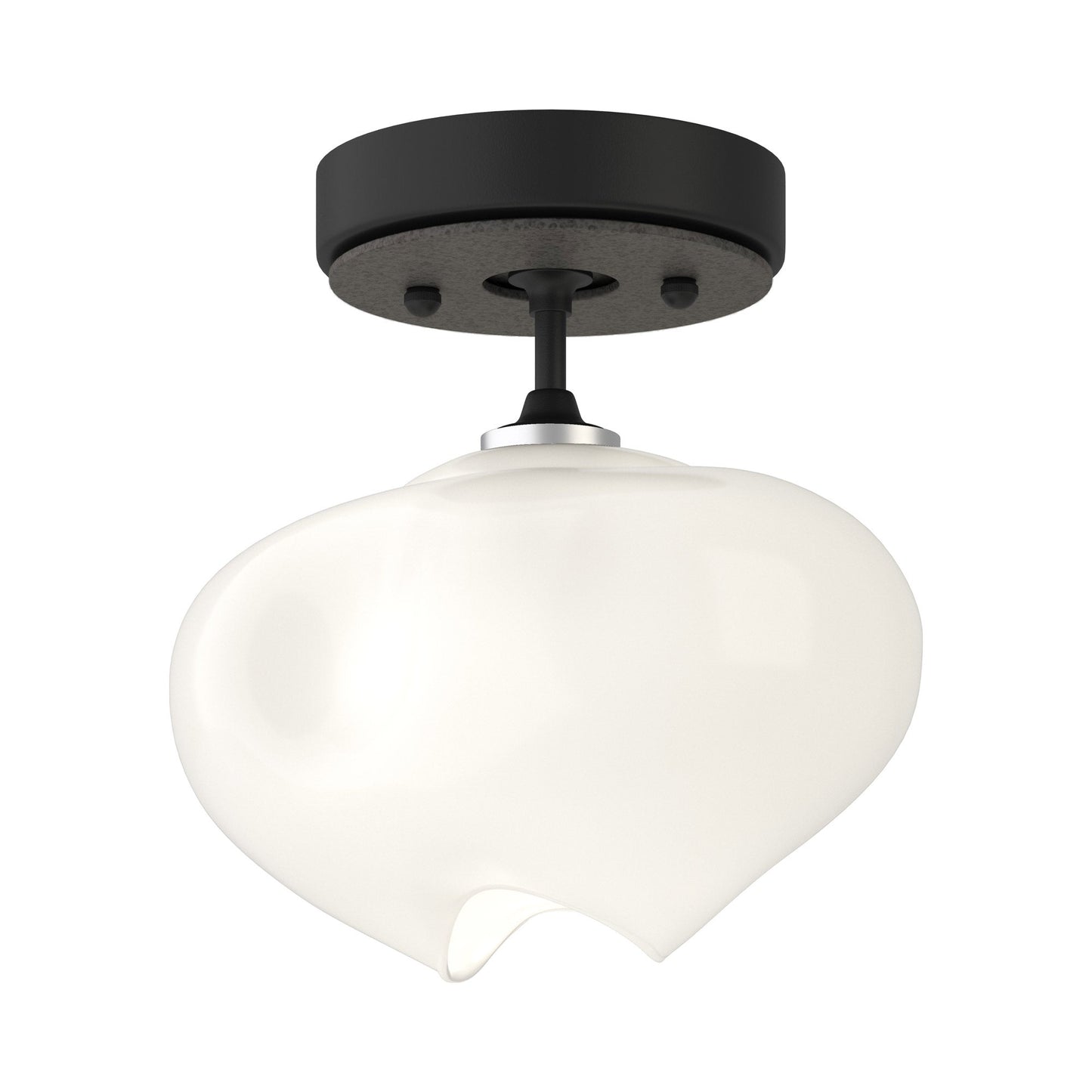 Ume Semi Flush Mount Ceiling Light in Black/Natural Iron.