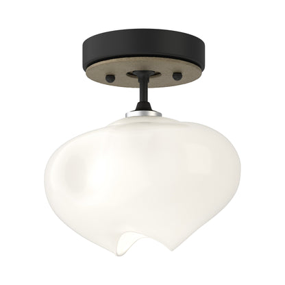 Ume Semi Flush Mount Ceiling Light in Black/Soft Gold.