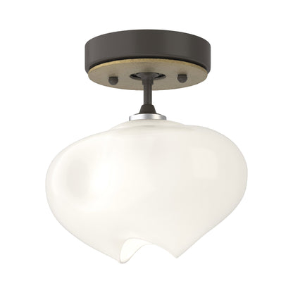 Ume Semi Flush Mount Ceiling Light in Dark Smoke/Modern Brass.