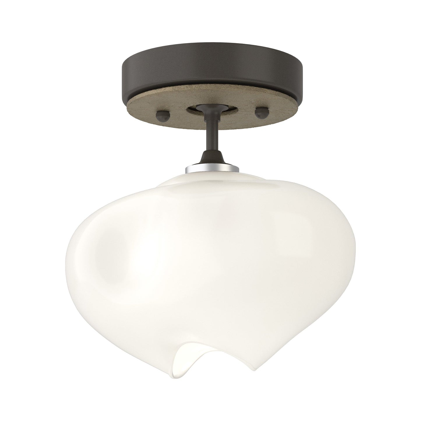 Ume Semi Flush Mount Ceiling Light in Dark Smoke/Soft Gold.