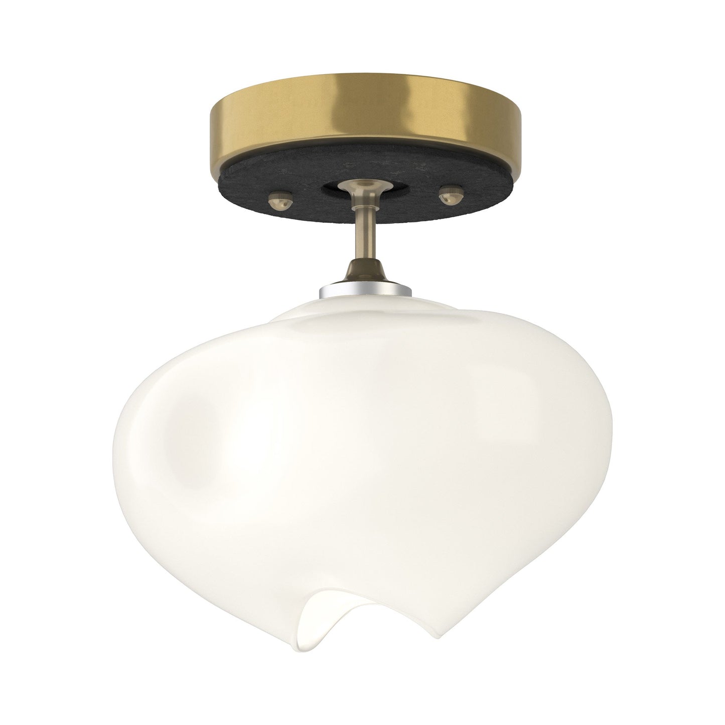 Ume Semi Flush Mount Ceiling Light in Modern Brass/Black.