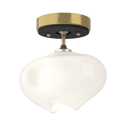 Ume Semi Flush Mount Ceiling Light in Modern Brass/Black.