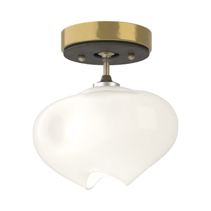 Ume Semi Flush Mount Ceiling Light in Modern Brass/Dark Smoke.