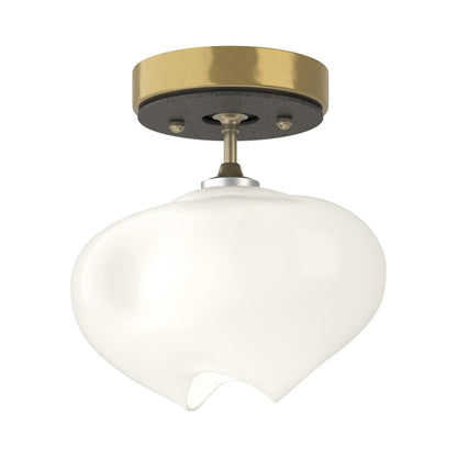 Ume Semi Flush Mount Ceiling Light in Modern Brass/Natural Iron.