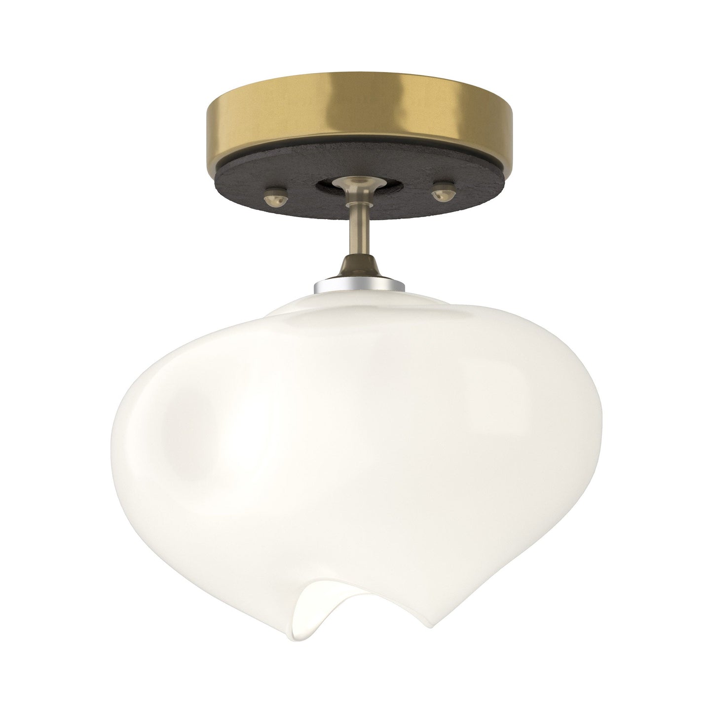 Ume Semi Flush Mount Ceiling Light in Modern Brass/Oil Rubbed Bronze.