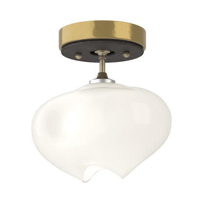Ume Semi Flush Mount Ceiling Light in Modern Brass/Oil Rubbed Bronze.