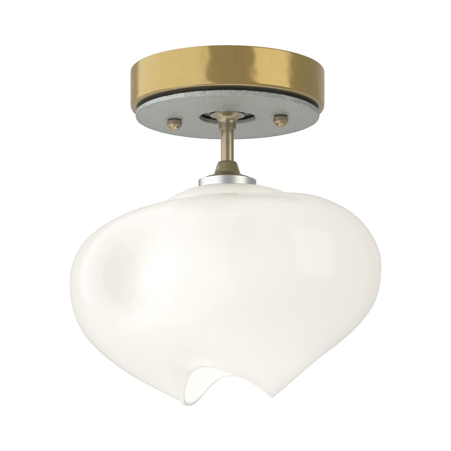 Ume Semi Flush Mount Ceiling Light in Modern Brass/Vintage Platinum.