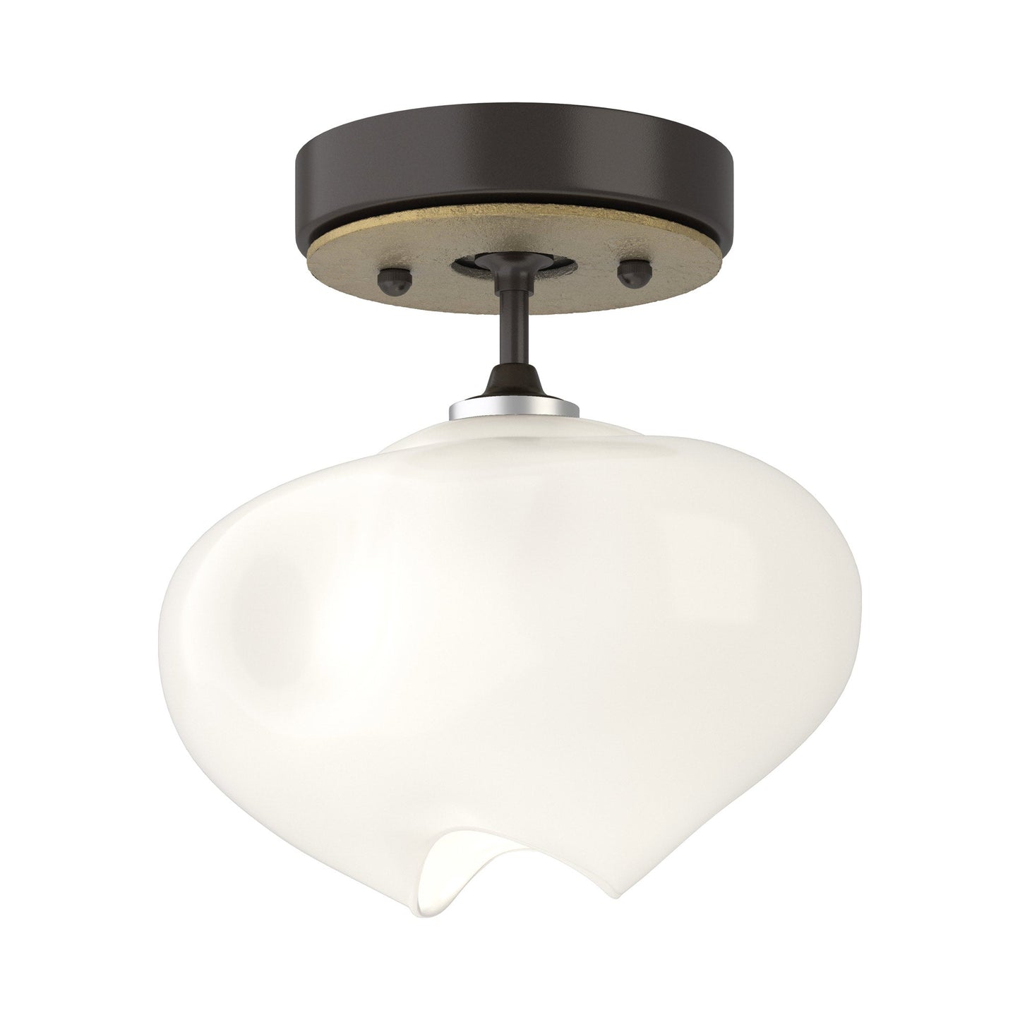 Ume Semi Flush Mount Ceiling Light in Oil Rubbed Bronze/Modern Brass.