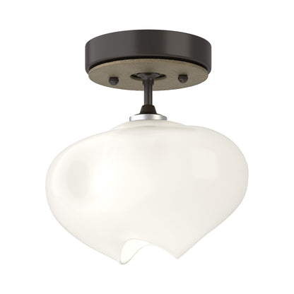 Ume Semi Flush Mount Ceiling Light in Oil Rubbed Bronze/Soft Gold.