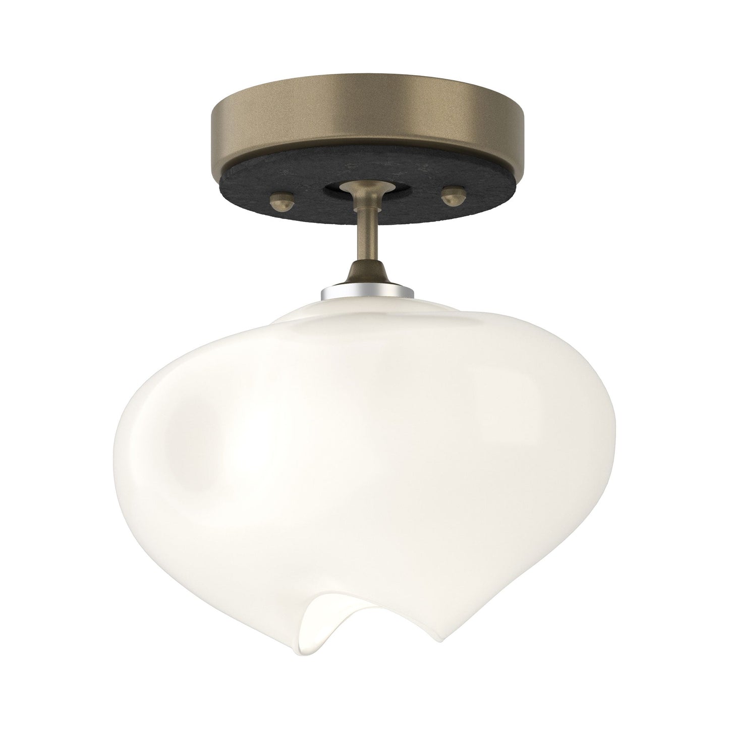 Ume Semi Flush Mount Ceiling Light in Soft Gold/Black.