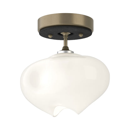 Ume Semi Flush Mount Ceiling Light in Soft Gold/Black.