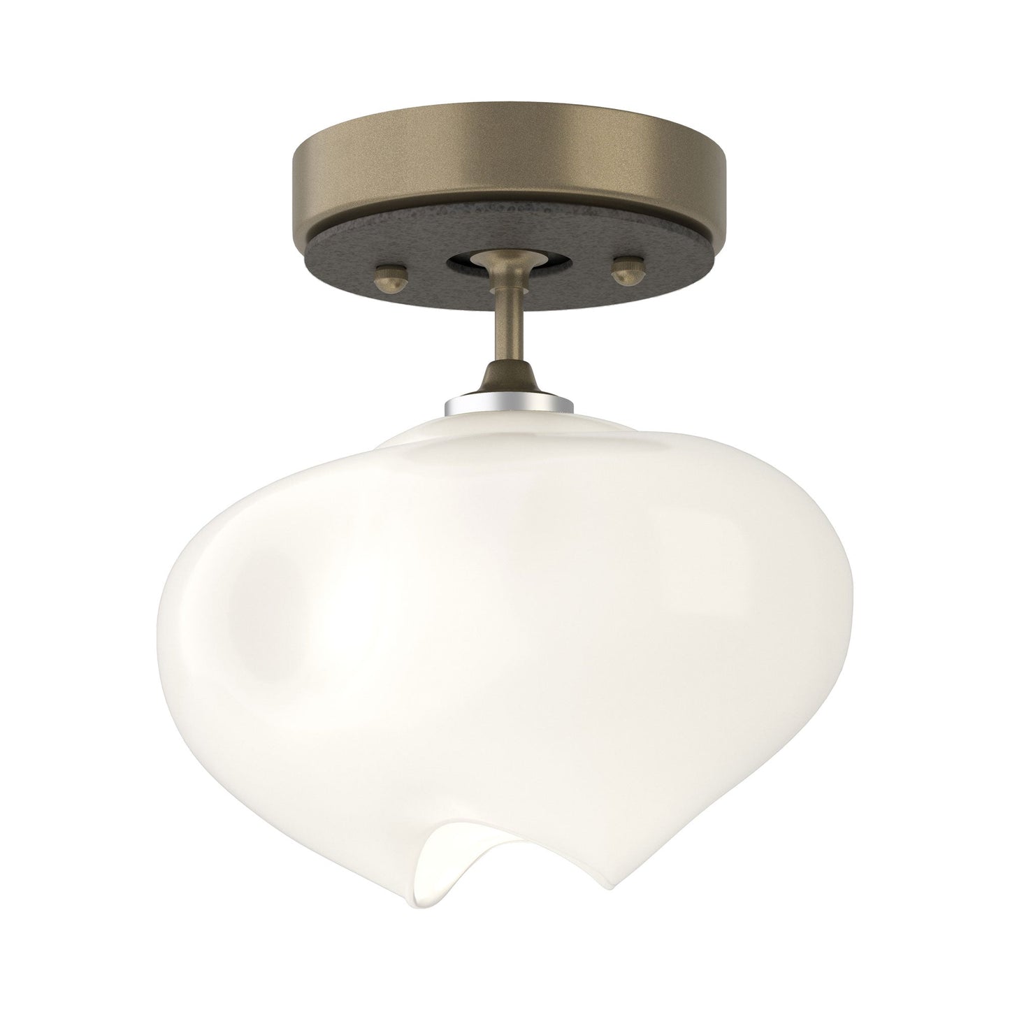 Ume Semi Flush Mount Ceiling Light in Soft Gold/Natural Iron.