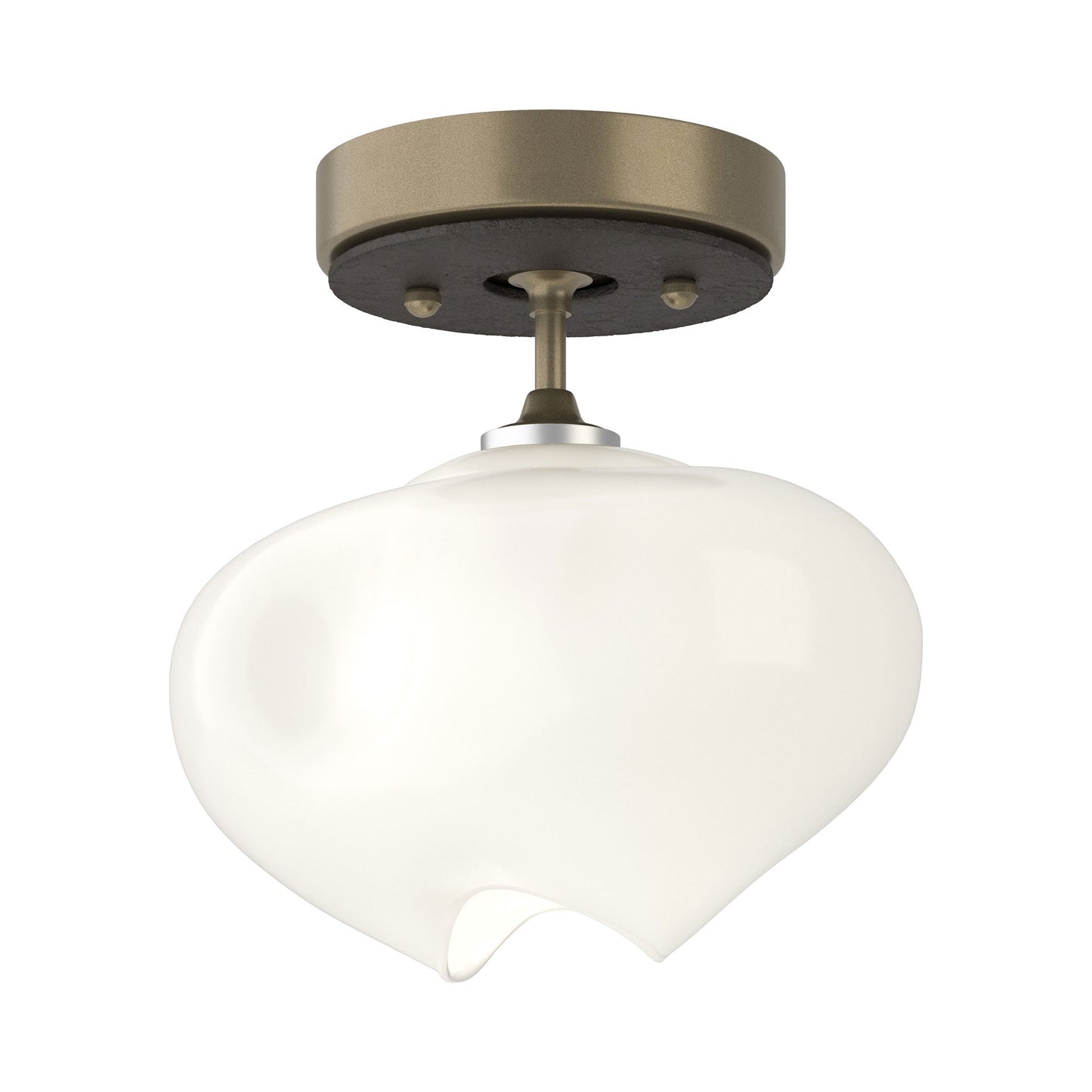 Ume Semi Flush Mount Ceiling Light in Soft Gold/Oil Rubbed Bronze.