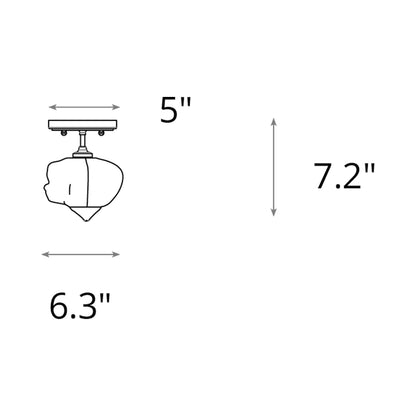 Ume Semi Flush Mount Ceiling Light - line drawing.